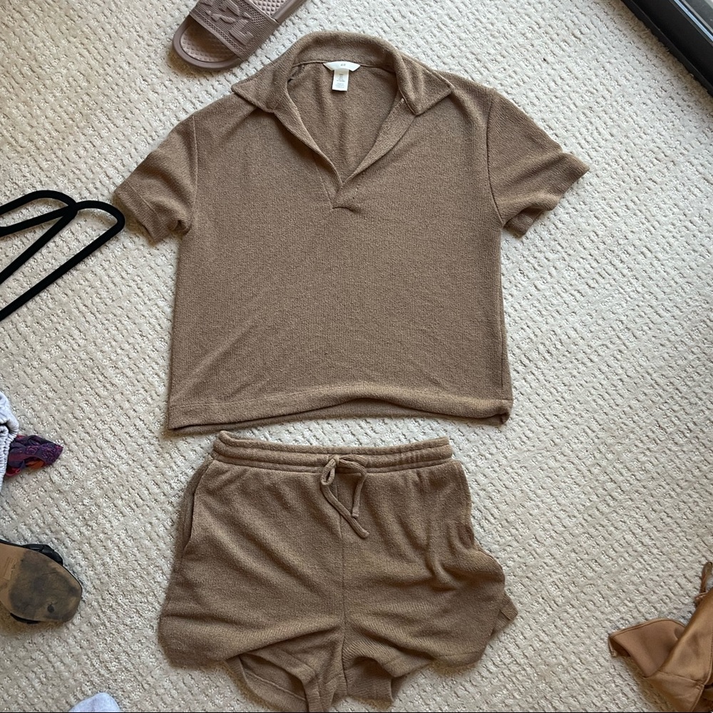 H&M brown knit set